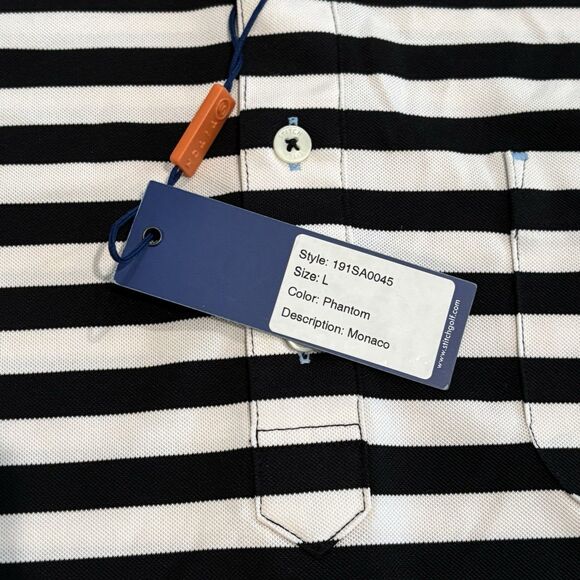 Stitch Polo Golf Polo Mens Large Performance Scottsdale National Stripped Preppy - Picture 4 of 9